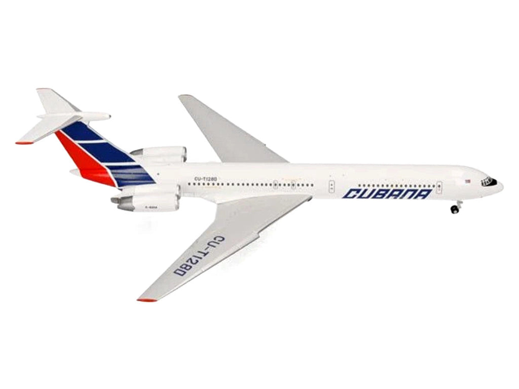 Ilyushin IL-62M Commercial Aircraft "Cubana de Aviacion" (T1280) White with Blue and Red Tail 1/200 Diecast Model Airplane by Herpa