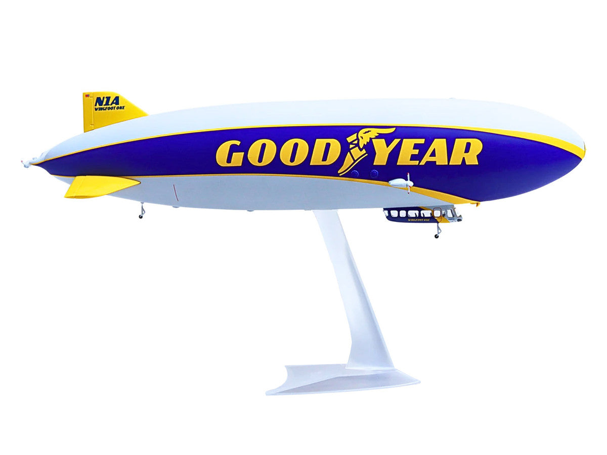 Zeppelin NT Aircraft "Goodyear Blimp - Wingfoot One" (N1A) Gray and Blue with Yellow Stripes 1/200 Diecast Model by Herpa