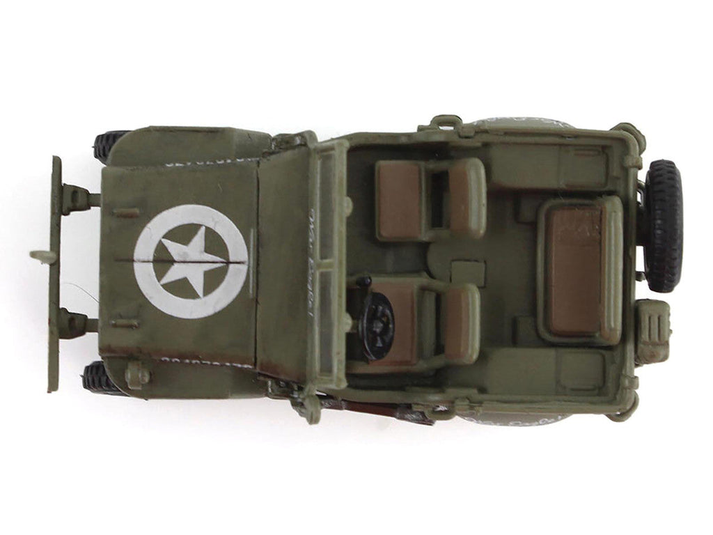U.S. 1/4 ton Military Vehicle Olive Drab "Gen. George Patton US 3rd Army War Eagle" (1945) United States Army "Ground Power Series" 1/72 Diecast Model by Hobby Master