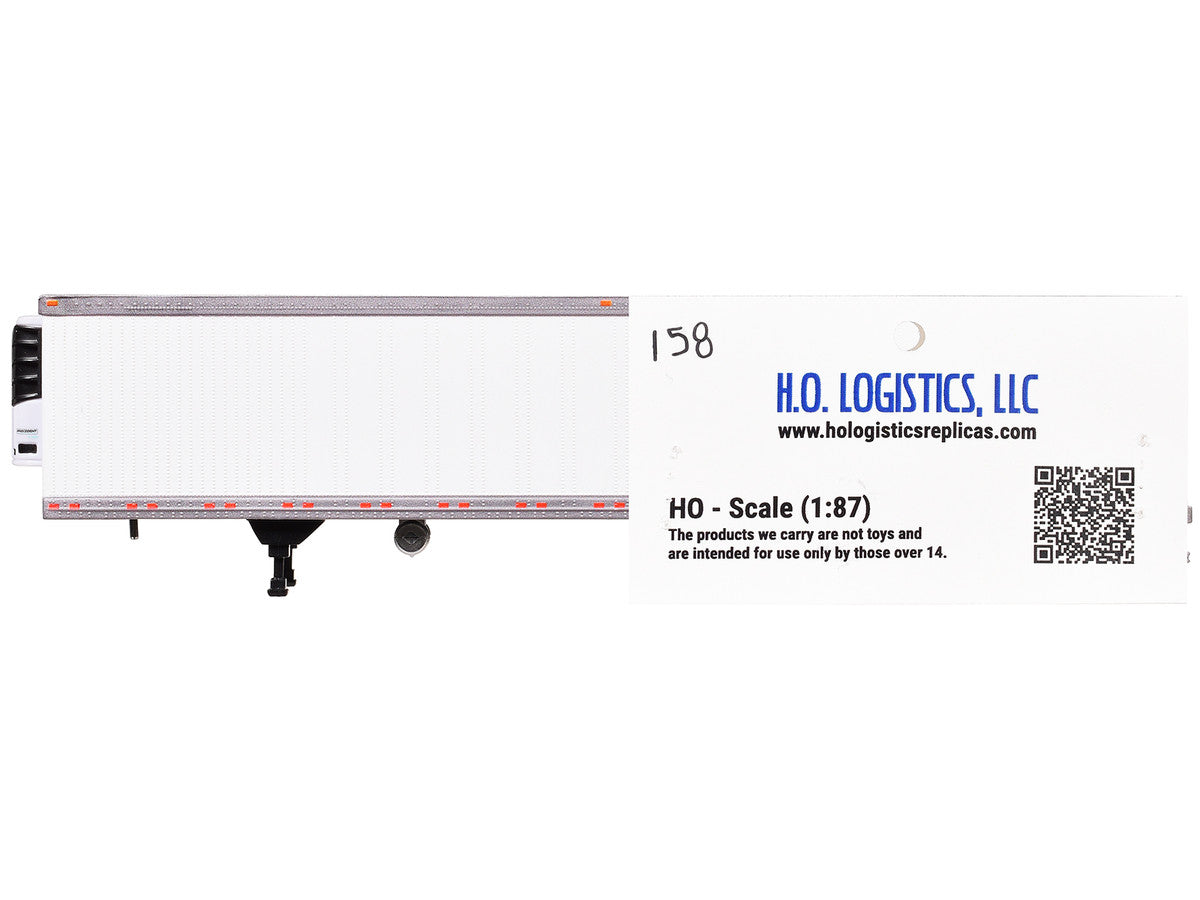 Box Trailer with Reefer White 1/87 (HO) Scale Plastic Model by HO Logistics