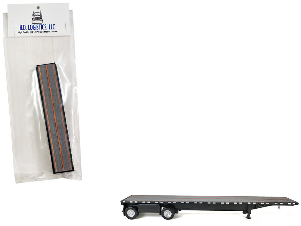 High Boy Spread Axle Flatbed Trailer Black 1/87 (HO) Plastic Model Car by HO Logistics