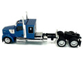 Kenworth W990 with Flat Top Sleeper Cab Blue Metallic 1/87 (HO) Plastic Model Car by HO Logistics