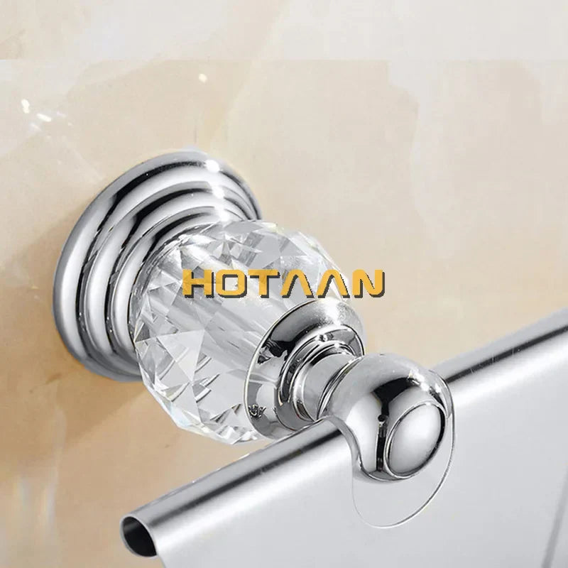 DecorBites™ Crystal Chrome Toilet Paper Holder - Wall Mount Paper Towel Rack