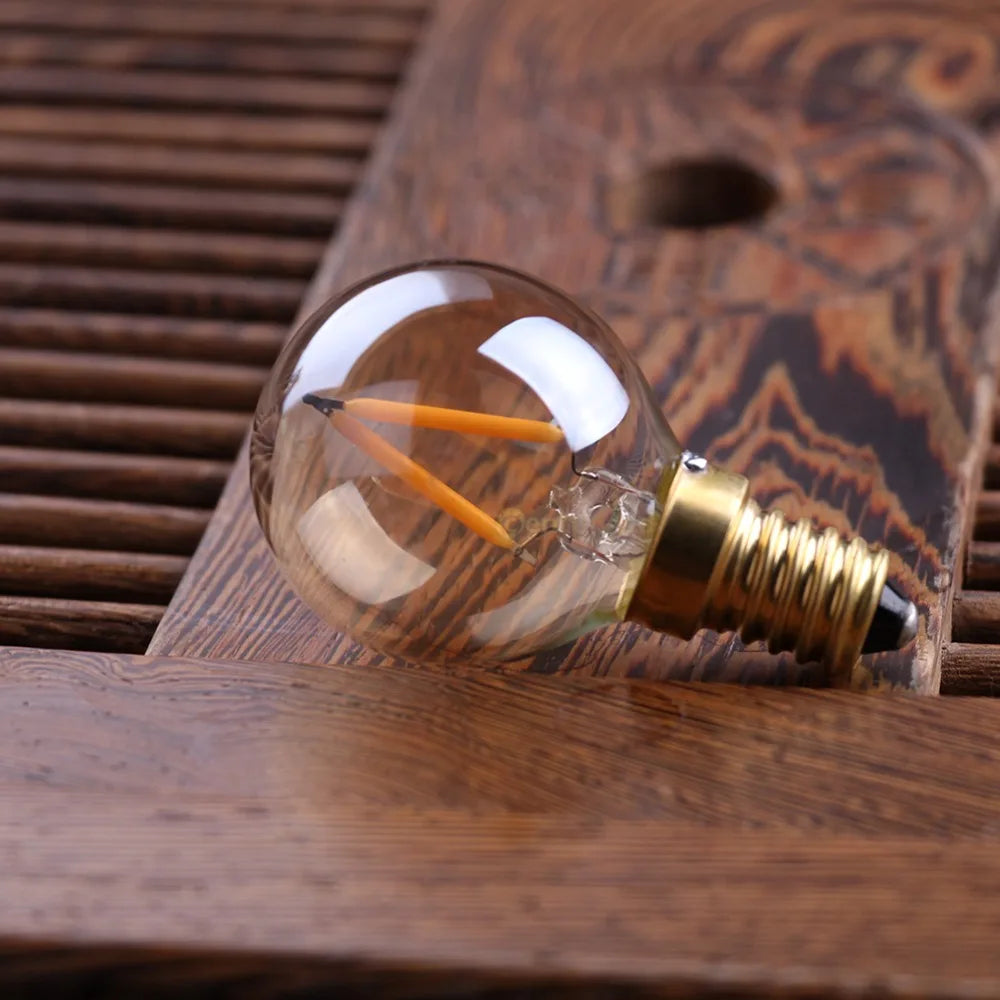 DecorBites™ Gold Tint G40 LED Filament Globe Bulb E14/E12 Dimmable 1W 2200K Home Lighting