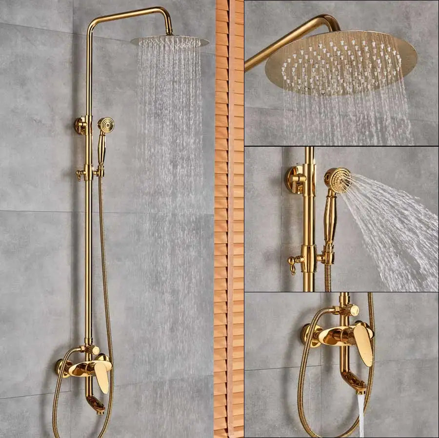 DecorBites™ Dual Handle Rainfall Shower System with Sliding Bar - Wall Mounted Bathroom Mixer