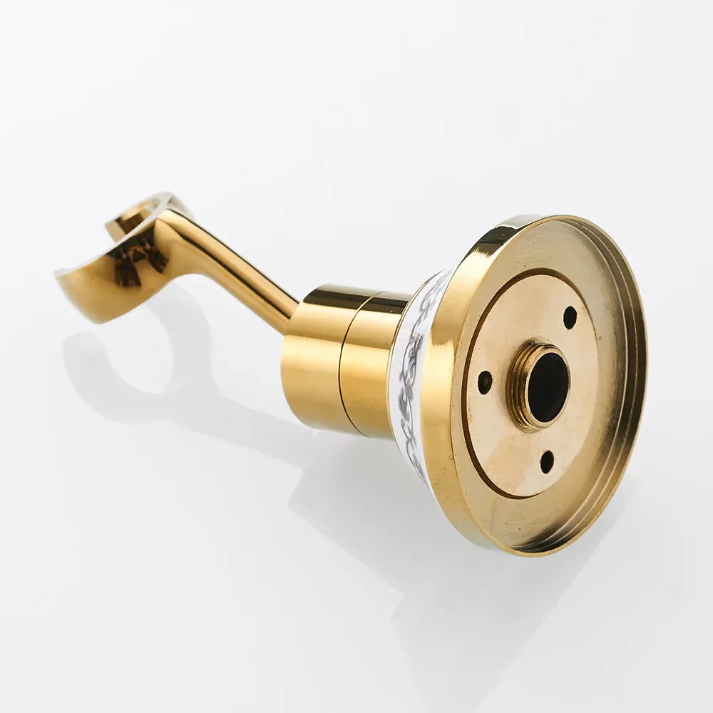 DecorBites™ Gold Brass Swivel Handheld Shower Holder Mounting Bracket for Bathroom Accessories