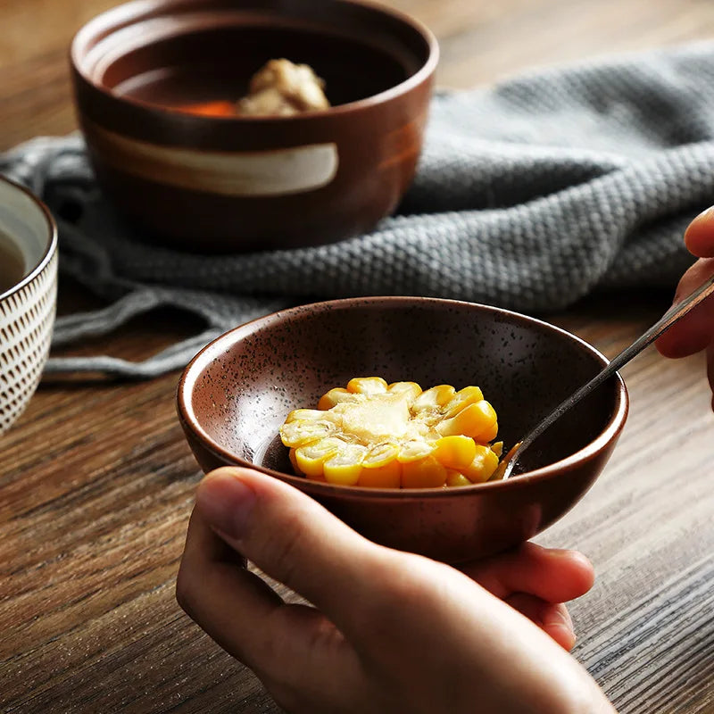 DecorBites™ Japanese Style Ceramic Soup Bowl - Eco-Friendly Under Glazed Tureen