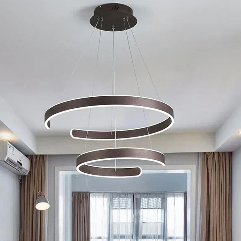 DecorBites™ Geometry Circle Rings LED Pendant Light for Living Room Dining Room