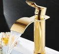 DecorBites™ Gold Waterfall Bathroom Faucet Single Handle Basin Mixer Tap Brass Sink Crane