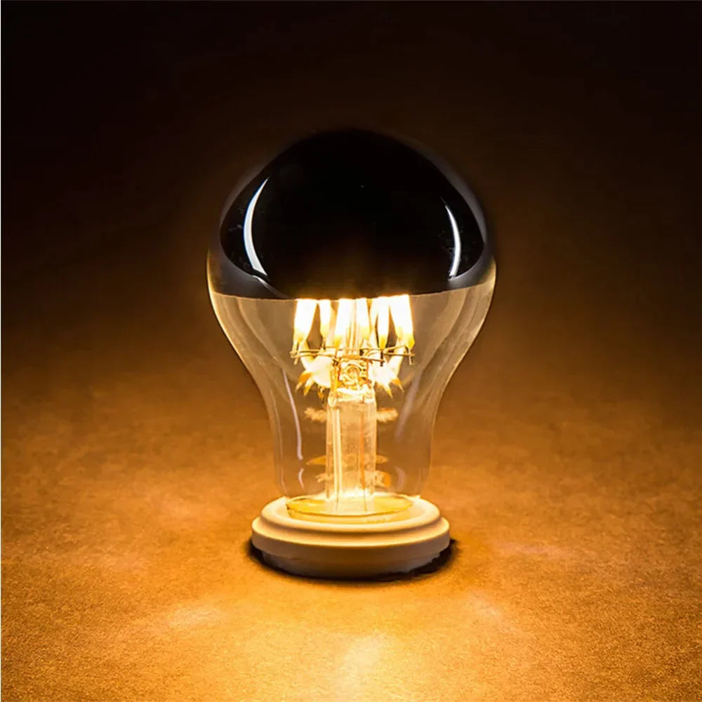 DecorBites™ LED Filament Bulb A19 Silver Bowl 8W 800lm Dimmable CRI 85 2700K 6000K Warm Cold