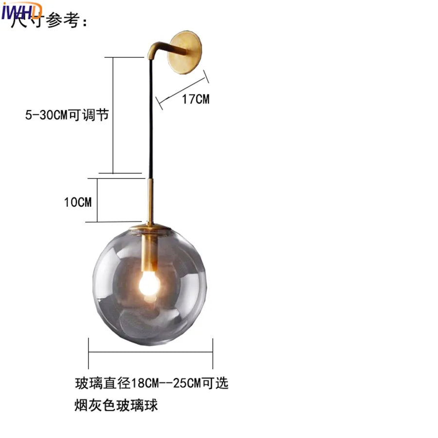 DecorBites™ Glass Ball LED Wall Lamp - Nordic Modern Bathroom Sconce