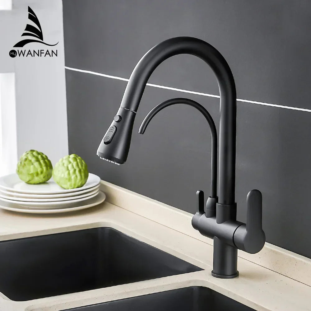 DecorBites™ Crane Kitchen Faucet Three Ways Sink Mixer WF-0195