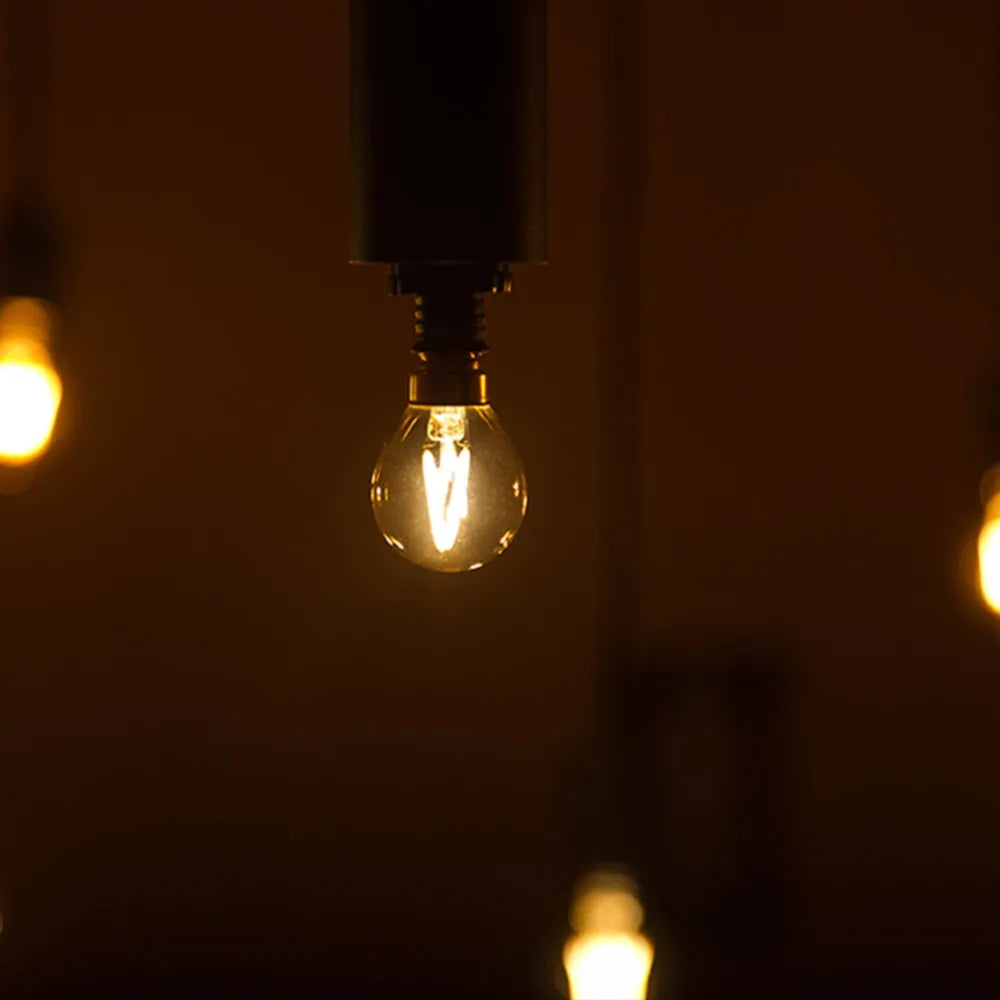 DecorBites™ Gold Tint G40 LED Filament Globe Bulb E14/E12 Dimmable 1W 2200K Home Lighting