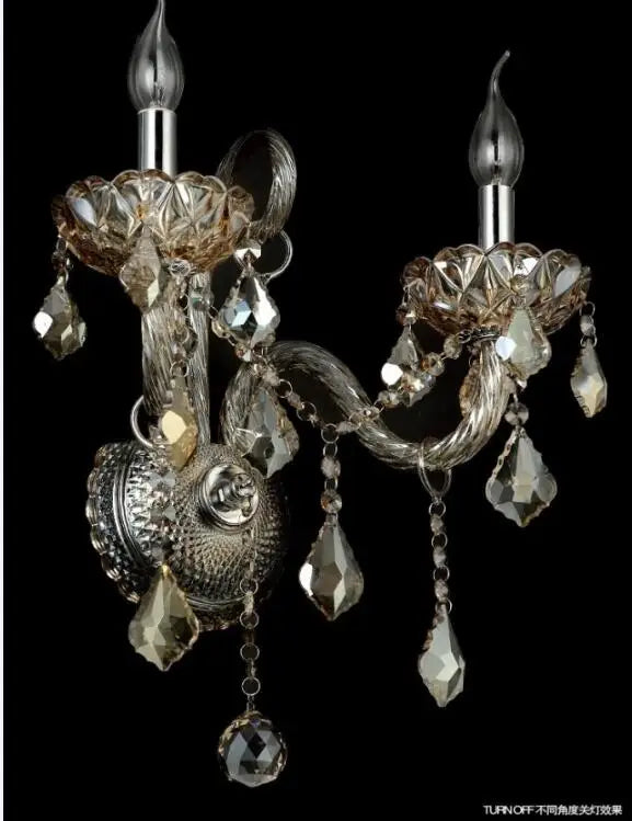 DecorBites™ Crystal Cognac Wall Lamp for Luxury Living Room and Bedroom