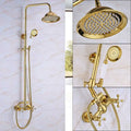 DecorBites™ Dual Handle Brass Bathtub Shower Faucet Set with 8" Rainfall Shower Head