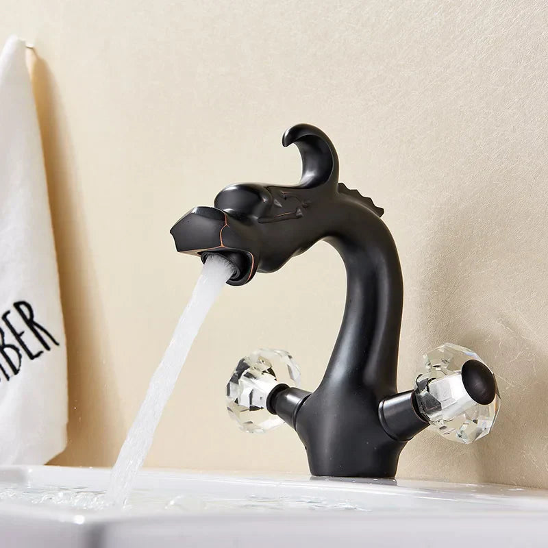 DecorBites™ Dragon Style Bathroom Basin Faucet with Hot Cold Water Mixer Tap