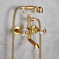 DecorBites™ Golden Black Bathtub Faucet with Hand Shower and Rotate Spout