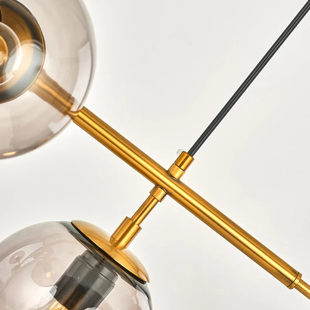 DecorBites™ Glass Ball LED Chandelier: Nordic Industrial Edison Lighting Fixture