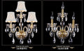DecorBites™ K9 Crystal Gold Wall Lamp with LED Bulbs & Lampshades, Luxury Bedside Light