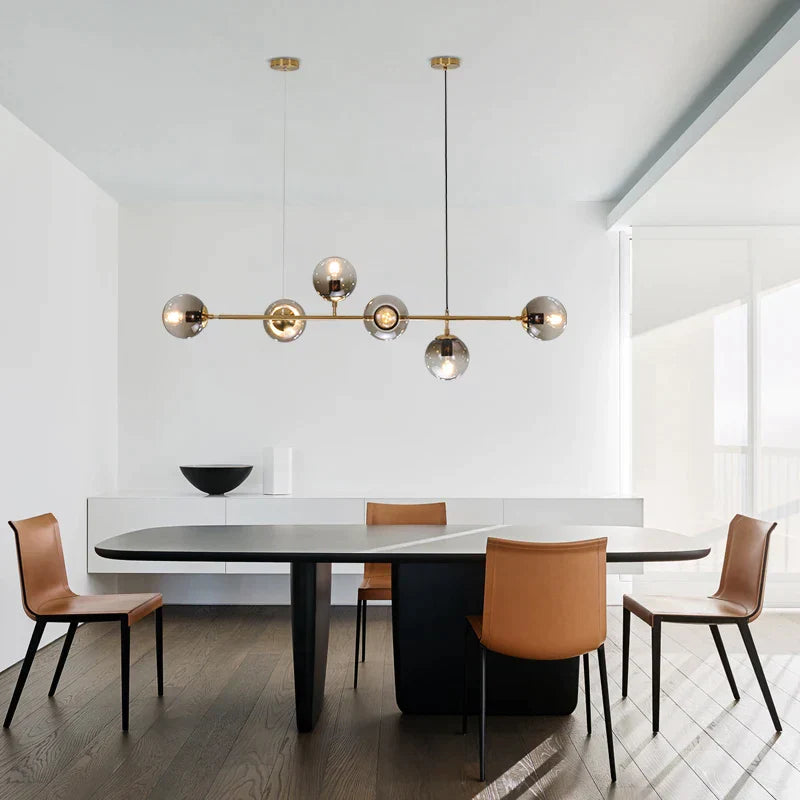DecorBites™ Glass Ball Metal Rod Pendant Lights