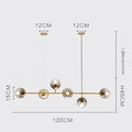 DecorBites™ Glass Ball Metal Rod Pendant Lights