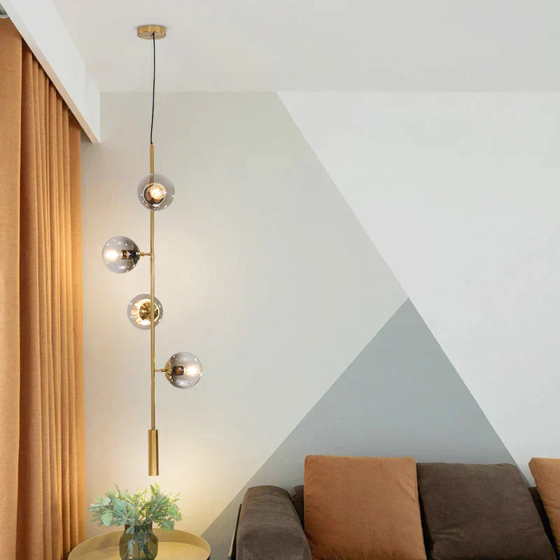 DecorBites™ Glass Ball Metal Rod Pendant Lights