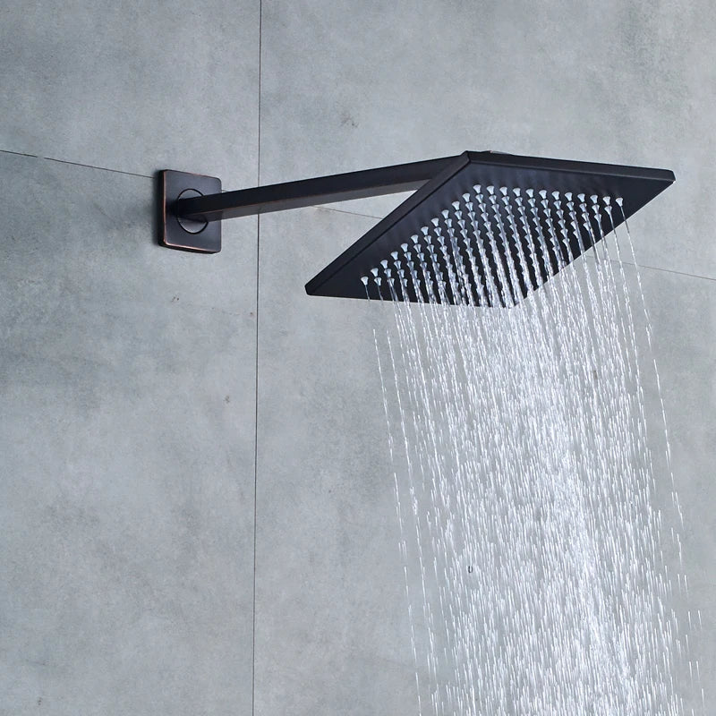 DecorBites™ Black Brass Shower Faucet with 2-Way Mixer, Handshower and Rainfall Head