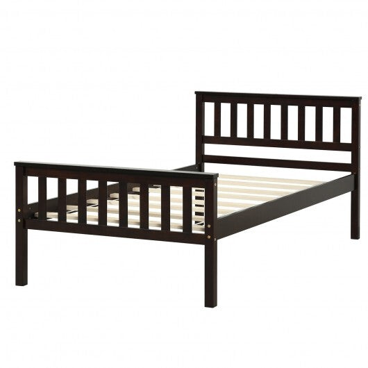 Full Size Wood Platform Bed with Headboard