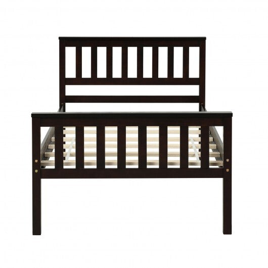 Full Size Wood Platform Bed with Headboard