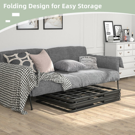 Twin/Full/Queen Size Foldable Metal Platform Bed with Tool-Free Assembly-Full Size