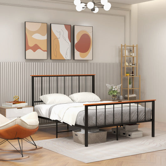 Bed Frame with Headboard and Footboard-Full Size