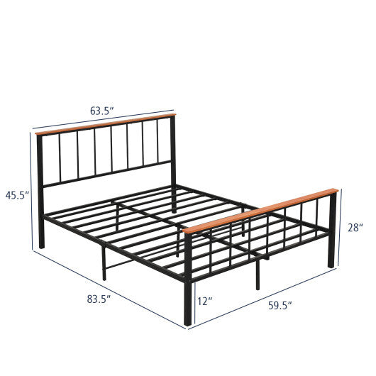 Bed Frame with Headboard and Footboard-Full Size