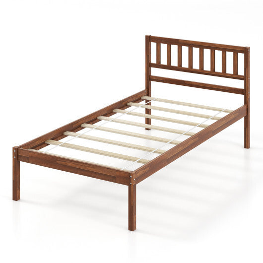 Twin/Full/Queen Size Wood Bed Frame with Headboard and Slat Support-Full Size