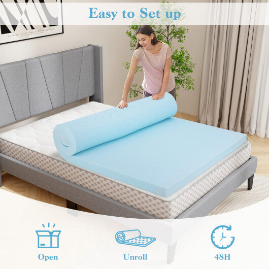 3 Inch Gel-Infused Memory Foam Mattress Topper with Removable Cover-King Size