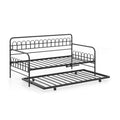 Twin Daybed with Curved Backrest and Armrests-Black