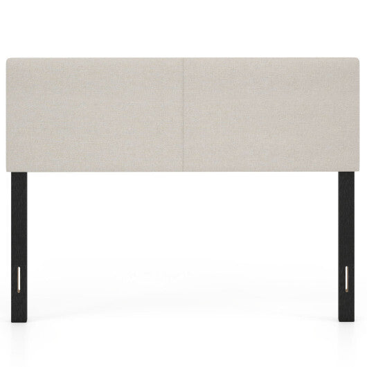 Upholstered Headboard Queen/Full Size Vertical Quilted Linen Fabric Bed Frame Mount Panel-Gray