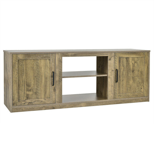 TV Stand with Double Barn Doors for TVs up to 65 Inch-Natural