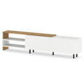 Modern TV Stand for 80 Inches TVs with Storage Shelves and Cabinets-White