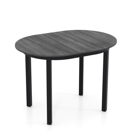 43 Inch Wooden Dining Table with Rubber Wood Legs for 2-4 People-Black