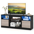 Entertainment Center with Adjustable Shelf & Open Compartment for 65" TVs-Black