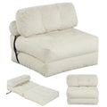 Folding Sofa Bed with Pillow and Back Support for Living Room-Beige