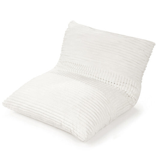 3-in-1 Large Bean Bag Chair with Comfy Corduroy Fabric-Gray