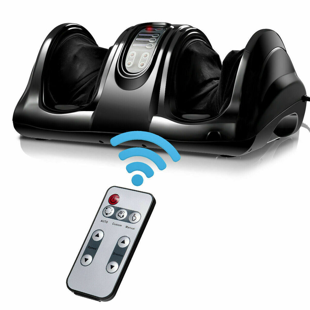 Therapeutic Shiatsu Foot Massager with High Intensity Rollers-Black - Color: Black