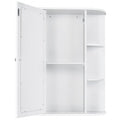 Mirrored Bathroom Medicine Cabinet with Single Mirror Door and Adjustable Shelf-White