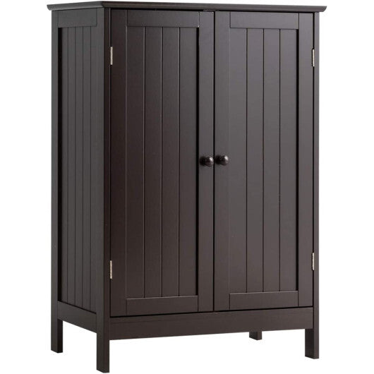Bathroom Floor Storage Double Door Cupboard Cabinet-White