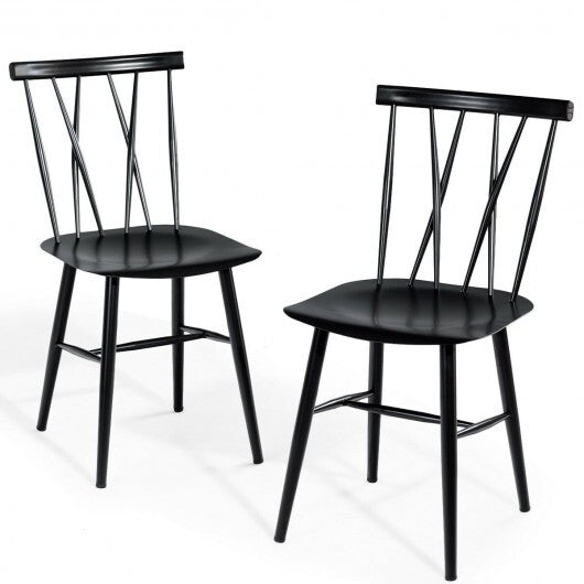 Set of 2 Modern Dining Chairs with Backrest