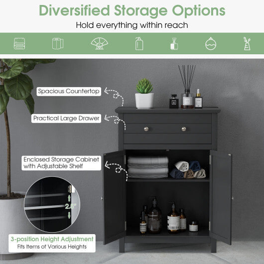 Free Standing Bathroom Storage Cabinet with Large Drawer