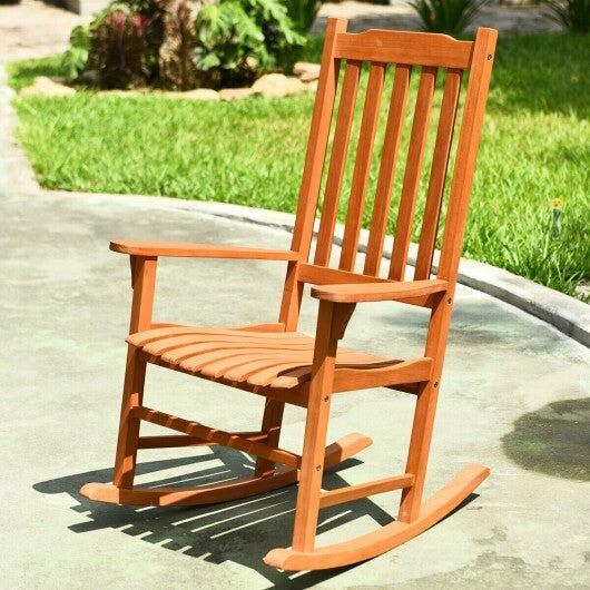 Outdoor Rocking Chair Single Rocker for Patio Deck  - Color: Natural