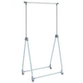 Extendable Foldable Heavy Duty Clothing Coat Rack Stand with Hanging Rod - Color: Silver