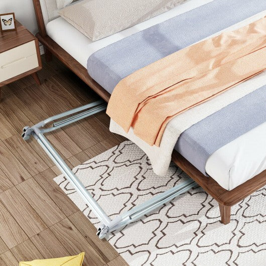 Extendable Foldable Heavy Duty Clothing Coat Rack Stand with Hanging Rod - Color: Silver